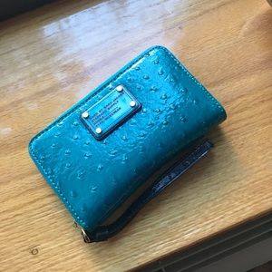 Marc by Marc Jacobs teal wristlet wallet.